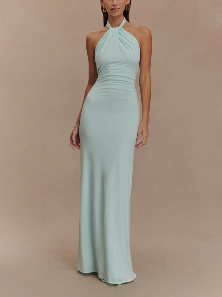 Slinky Halter Maxi-kjole - Navy