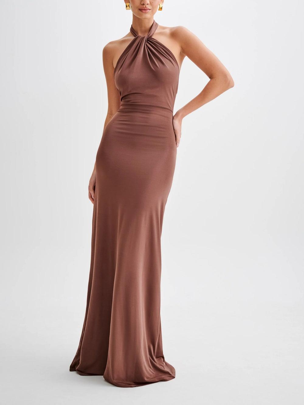 Slinky Halter Maxi-kjole - Navy