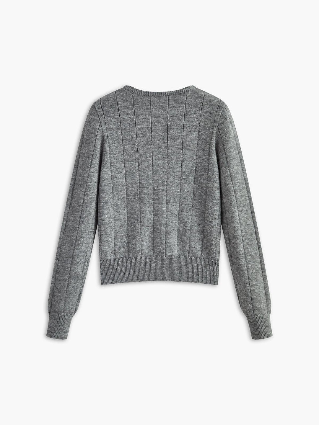 Crew Neck Knappet Blød Cardigan