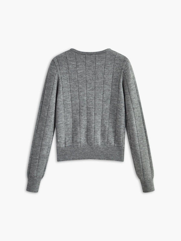 Crew Neck Knappet Blød Cardigan