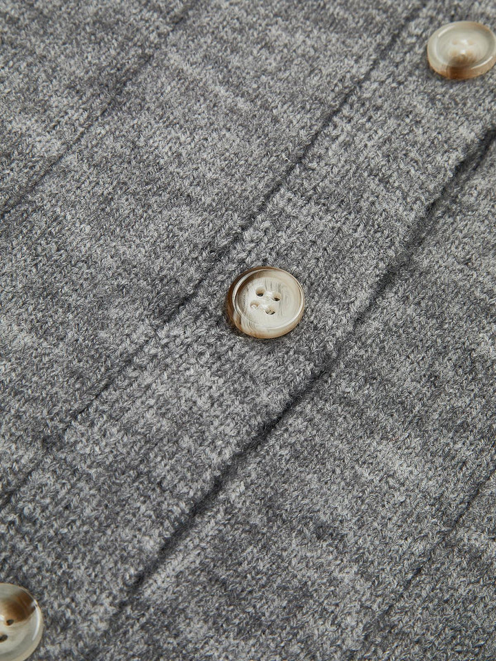 Crew Neck Knappet Blød Cardigan