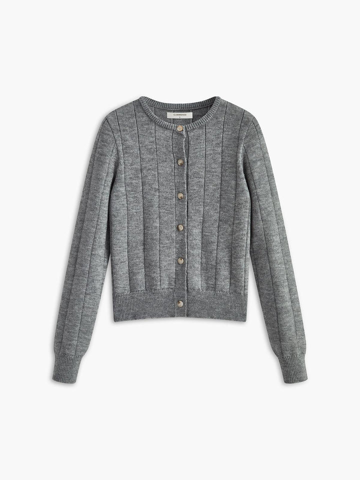 Crew Neck Knappet Blød Cardigan